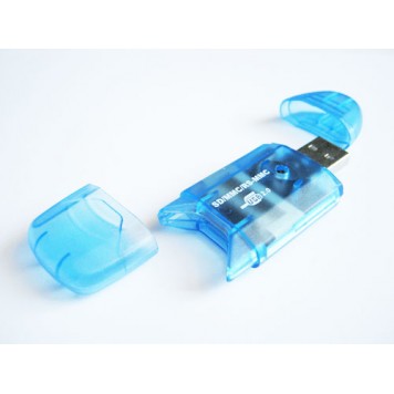 USB SD, MMC, SDC картридер синій-2