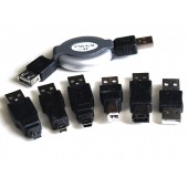 Набор USB шнуров и переходников 7в1 Firewire AM BM