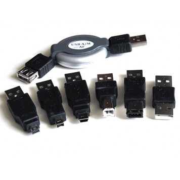 Набор USB шнуров и переходников 7в1 Firewire AM BM