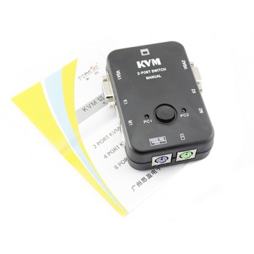 2-портовый KVM свич, переключатель PS/2