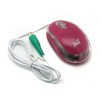 PS/2 оптическая мышь бордового цвета-1