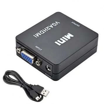 VGA - HDMI TV конвертер відео, аудіо, 1080P, чорний