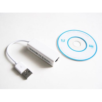 Комплект поставки USB мережевої карти RJ45 білої 10/100 Мбіт-1