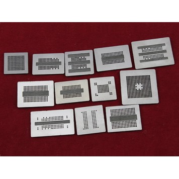 Обратная сторона набора из 12 BGA трафаретов для памяти DDR DDR2 DDR3-1