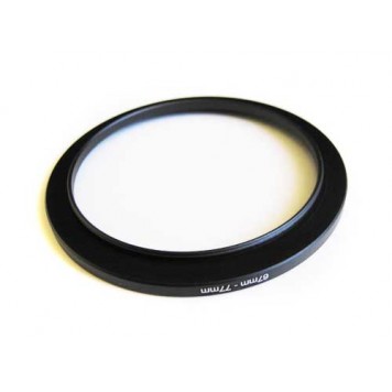 Вид на підвищувальне степ кільце 67-77мм для Canon, Nikon з боку об'єктива-1