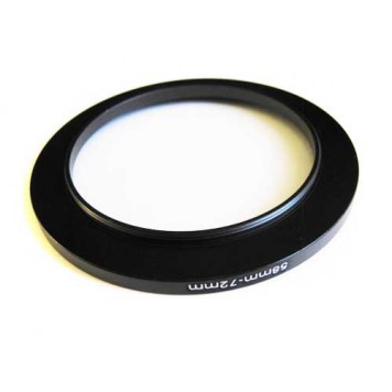 Вид на підвищувальне степ кільце 58-72мм для Canon, Nikon з боку об'єктива-1