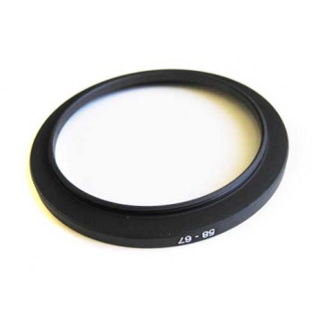 Вид на повышающее степ кольцо 58-67мм для Canon, Nikon со стороны объектива-1