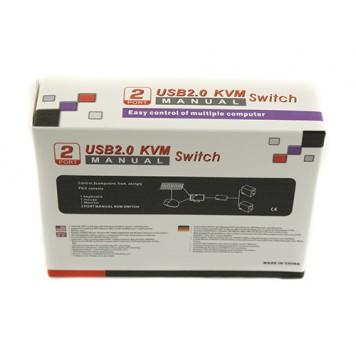 2-портовый KVM свич, переключатель USB в упаковке-3