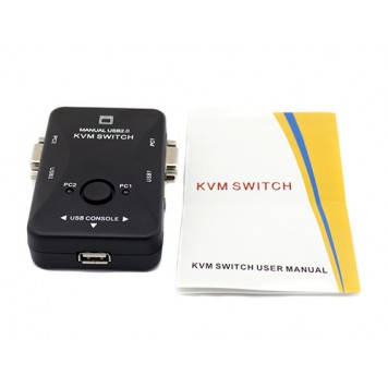 Комплект поставки 2-х портового KVM свича, переключателя USB-4