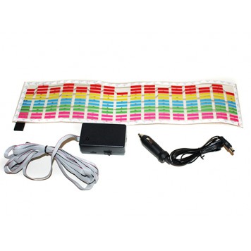 Еквалайзер на скло авто, світломузика, 45х11 см