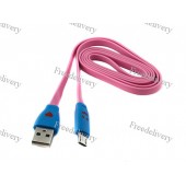 Micro USB дата кабель Samsung S3 S4 HTC, LED смайл