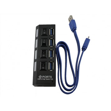 4-портовый USB 3.0 хаб с выключателями, до 5 Гбит/с