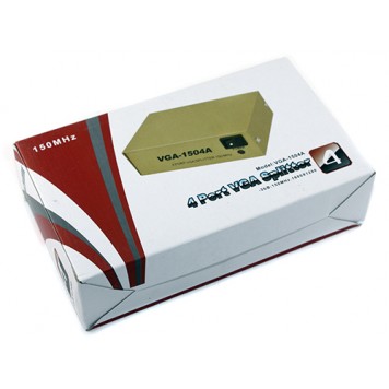 VGA сплиттер, разветвитель на 4 порта 150 МГц 20 м в упаковке-2