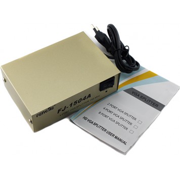 Комплект поставки VGA сплиттера, разветвителя на 4 порта 150 МГц 20 м-1