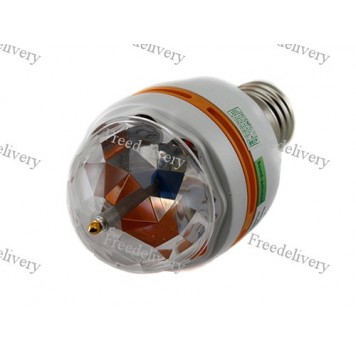 Вращающаяся цветная LED лампа, звуковая активация