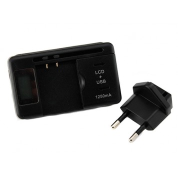 Универсальная зарядка батарей с ЖК дисплеем и USB