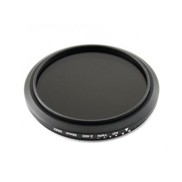 Вид на ND фильтр переменной плотности ND2-ND400, 58 мм со стороны объектива-1