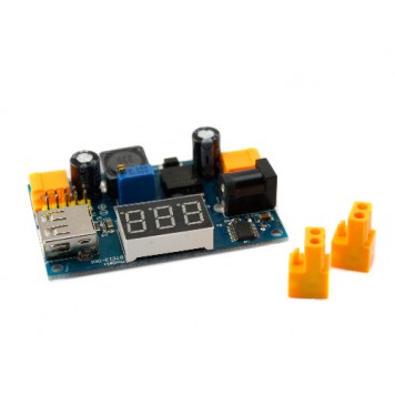 Понижувальний конвертер струму + USB + гніздо + вольтметр і знімні клемники-3