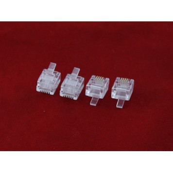Зовнішній вигляд конекторів RJ11 RJ14 6P4C телефонних-1