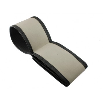 Зворотний бік обплетення чохла на кермо зі шкірозамінника, 37-38см, сірого кольору-1