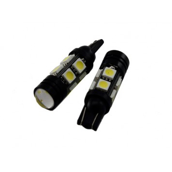2x LED T10 W5W лампа в автомобіль, 8 SMD + 1 COB