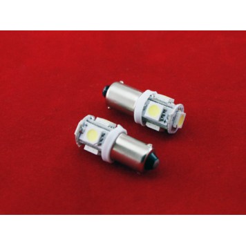 LED BA9S T4W лампа в автомобіль, 4+1 SMD, 2 шт