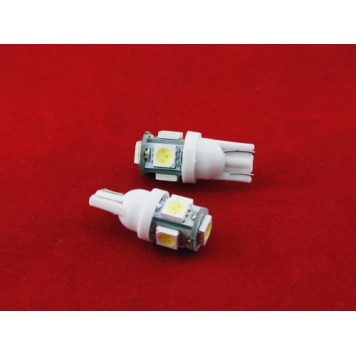 2х LED T10 W5W лампа в автомобіль, 4+1 SMD