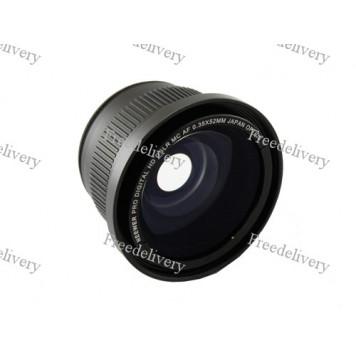 Фишай 52мм 0.35X, широкоугольная линза, fisheye