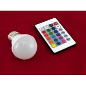 Светодиодная E27 LED RGB 3Вт лампа, 16 цветов с пультом ДУ
