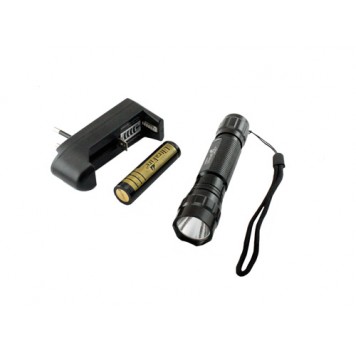 Комплект поставки ультрафіолетового ліхтаря, 3Вт, 395-410 нм + зарядний пристрій-1
