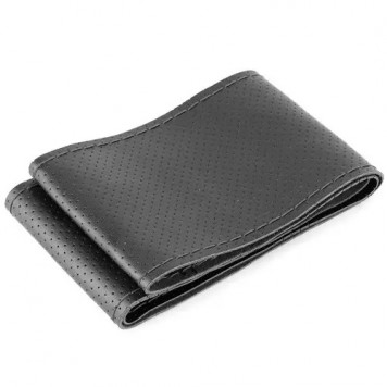 Обшивка чохол на кермо зі шкірозамінника, 37-38см, чорна