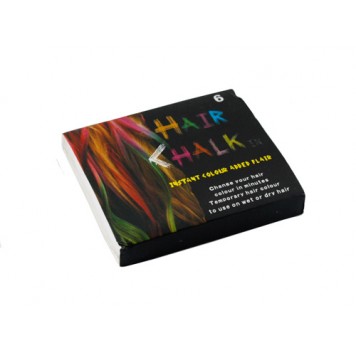 Тимчасова фарба для волосся, крейда, пастель, 6 кольорів в упаковці-1