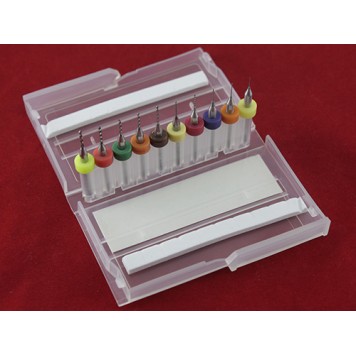 Набір включає 10 свердел діаметром від 0.3 до 1.2 мм-1