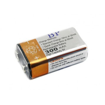 Контакты аккумулятора BP 9В CR-9V Крона 6F22 6LR61 300мАч-2