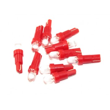 10х LED T5 лампа в автомобиль, подсветка, красная