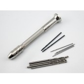 Ручная мини дрель, 2 двусторонние цанги, 10 сверл