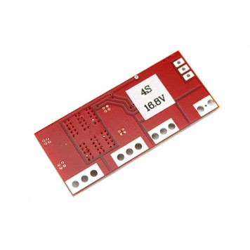 Обратная сторона 4-х канального модуля зарядки 4S Li-ion батарей 18650-1