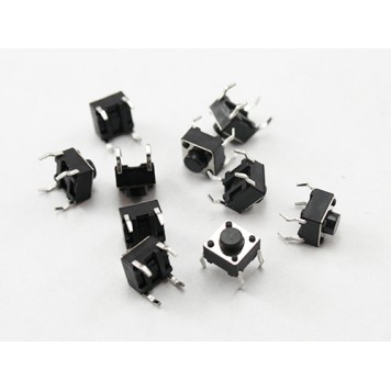10х Кнопка тактовая, микрик, 4 контакта, 6х6х5мм