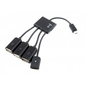 MicroUSB OTG 3-портовий хаб, адаптер для зарядки