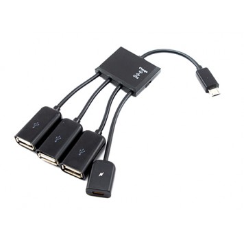 MicroUSB OTG 3-портовий хаб, адаптер для зарядки