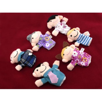 М'яка іграшка на палець, сімейка, ляльковий театр, 6шт