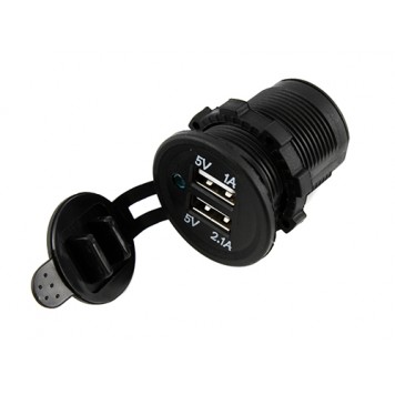 Вбудований адаптер 2x USB 5В в прикурювач авто, зарядний
