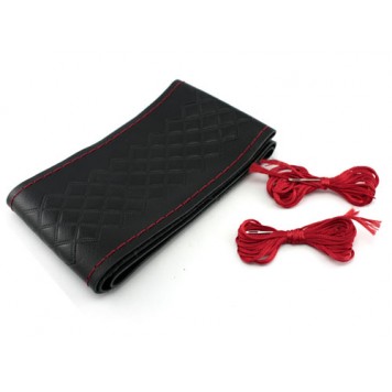 Обшивка, чохол на кермо, ШКІРА, 37-38см, чорна