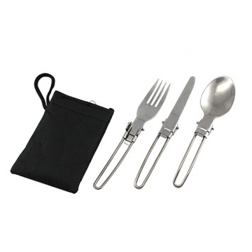 Вилка,ложка, ніж туристичний похідний набір