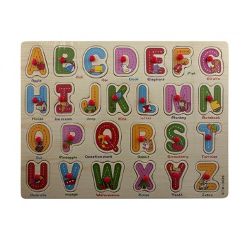 Обучающая деревянная доска Сегена, рамки вкладыши, англ. алфавит 2