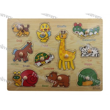 Обучающая деревянная доска Сегена, рамки вкладыши, животные 1
