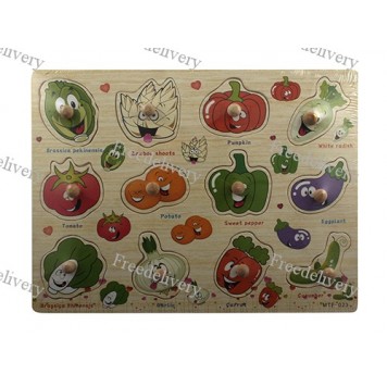 Обучающая деревянная доска Сегена, рамки вкладыши, овощи