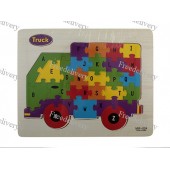 Обучающая деревянная доска, рамки вкладыши, пазл, грузовик