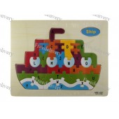 Обучающая деревянная доска, рамки вкладыши, пазл, корабль