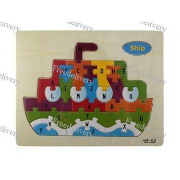 Обучающая деревянная доска, рамки вкладыши, пазл, корабль